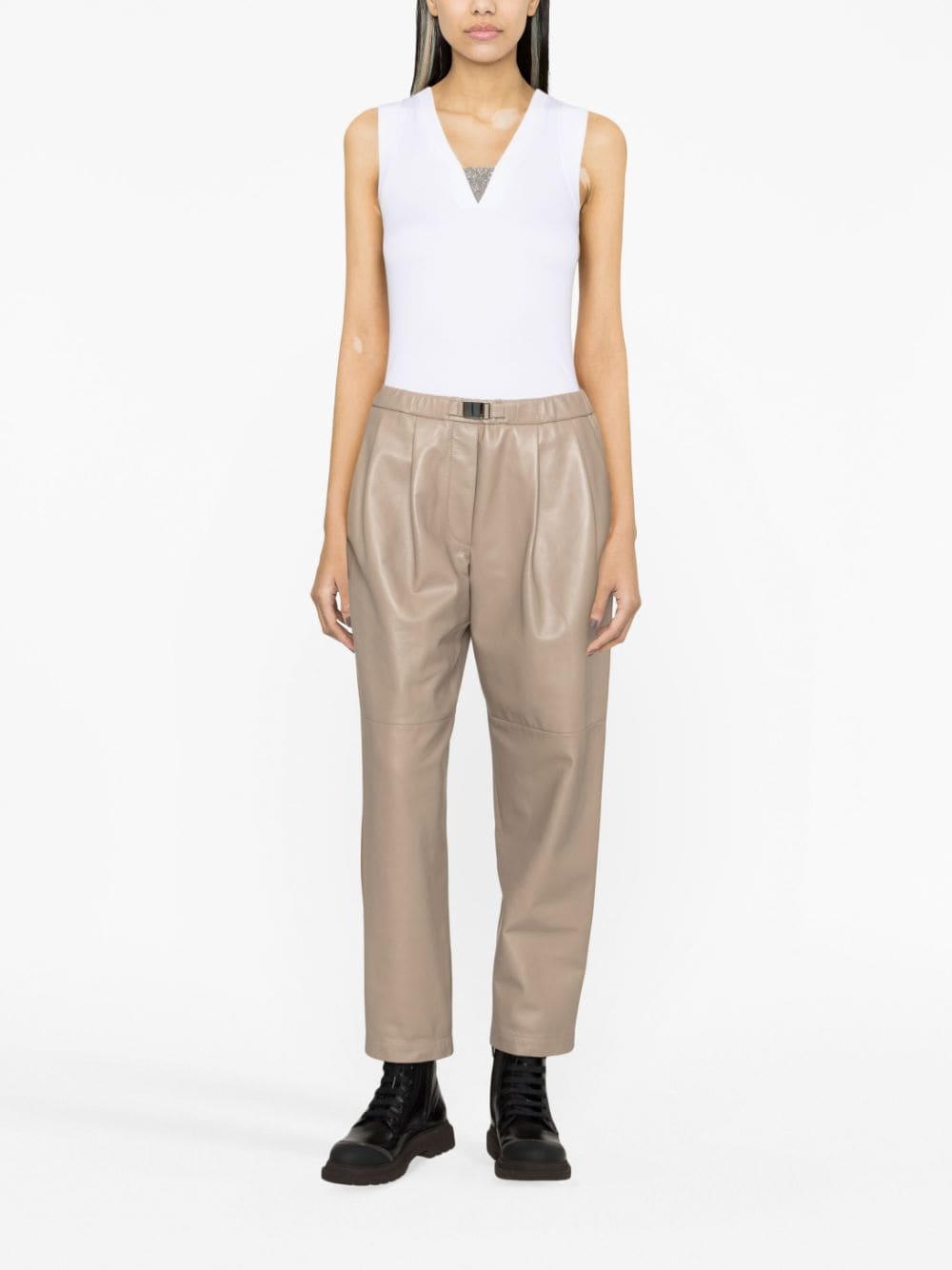Brunello Cucinelli Top Bianco Eco Brass