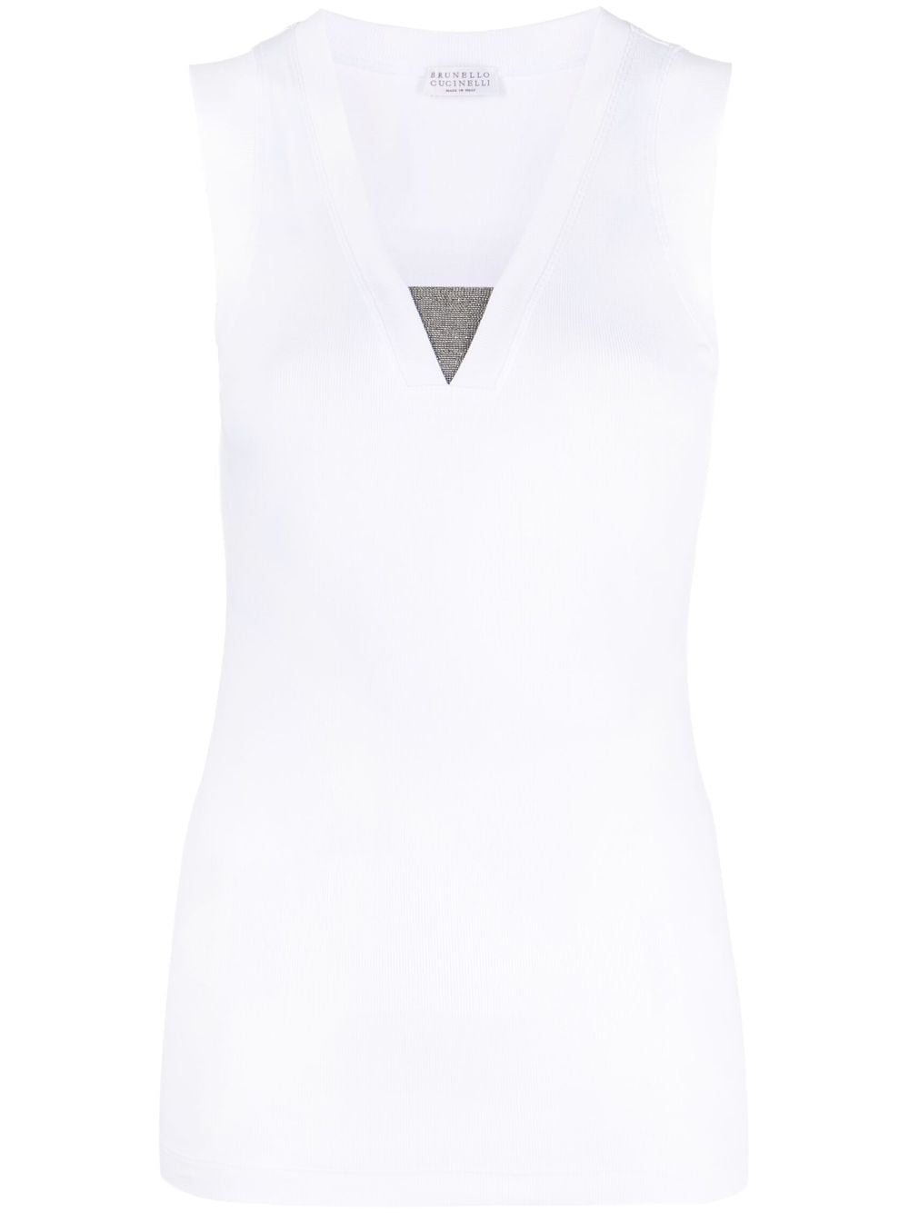 Brunello Cucinelli Top Bianco Eco Brass