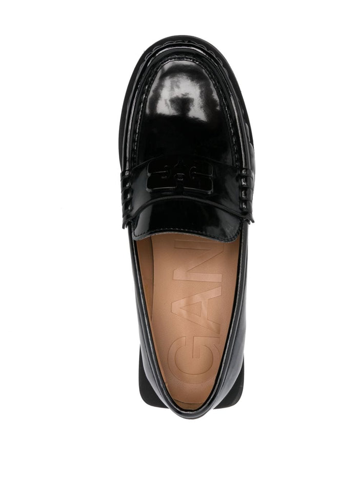 Ganni Flat Shoes Black Leather