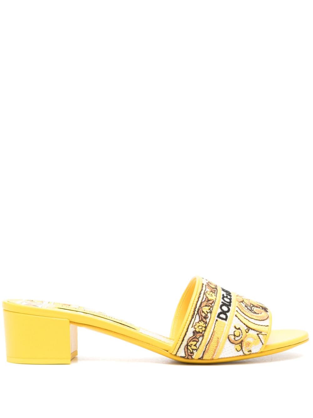 Dolce & Gabbana Sandals Yellow Lambskin