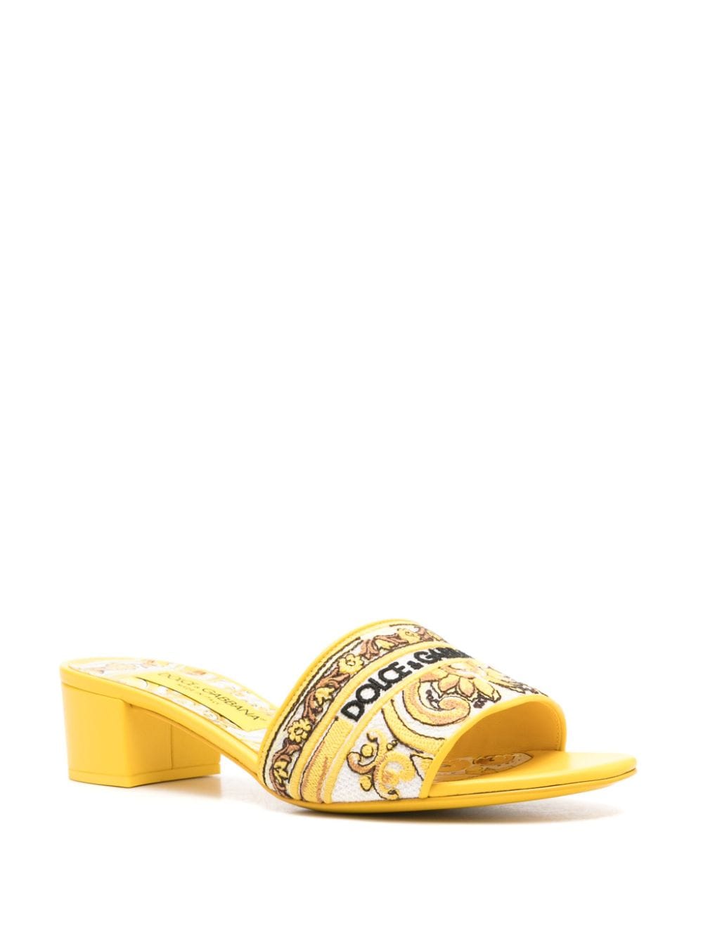 Dolce & Gabbana Sandals Yellow Lambskin