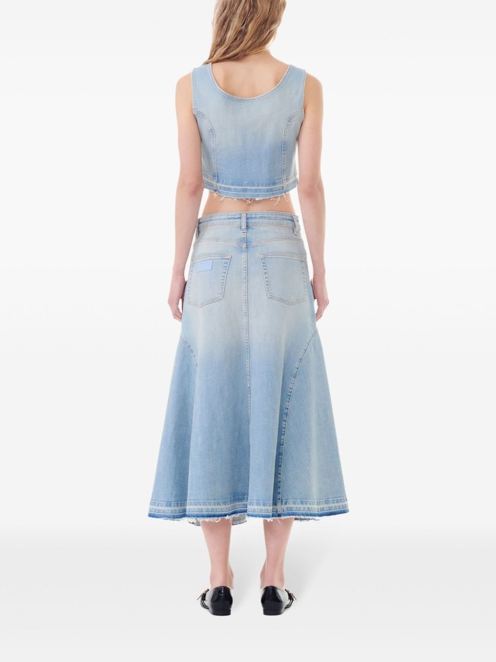 GANNI Skirts Clear Blue Cotton