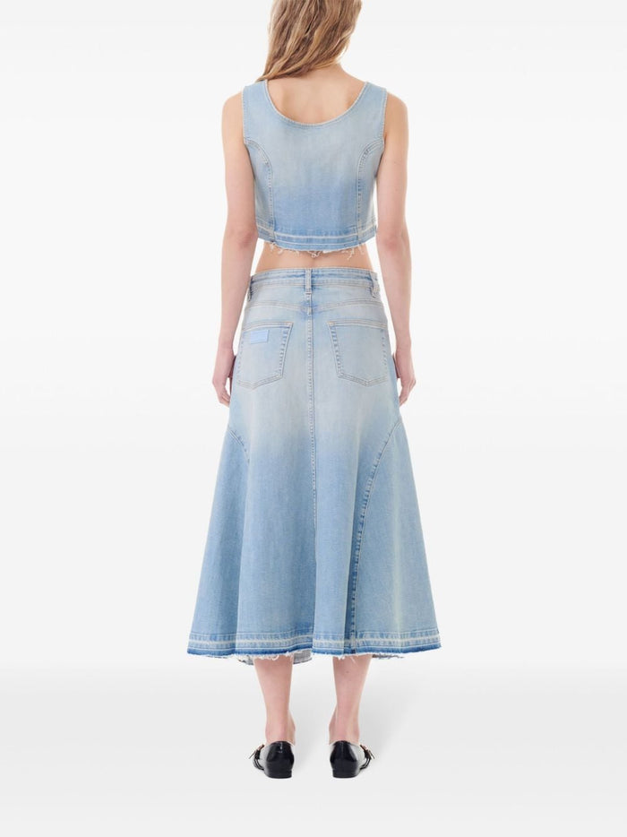 GANNI Skirts Clear Blue Cotton