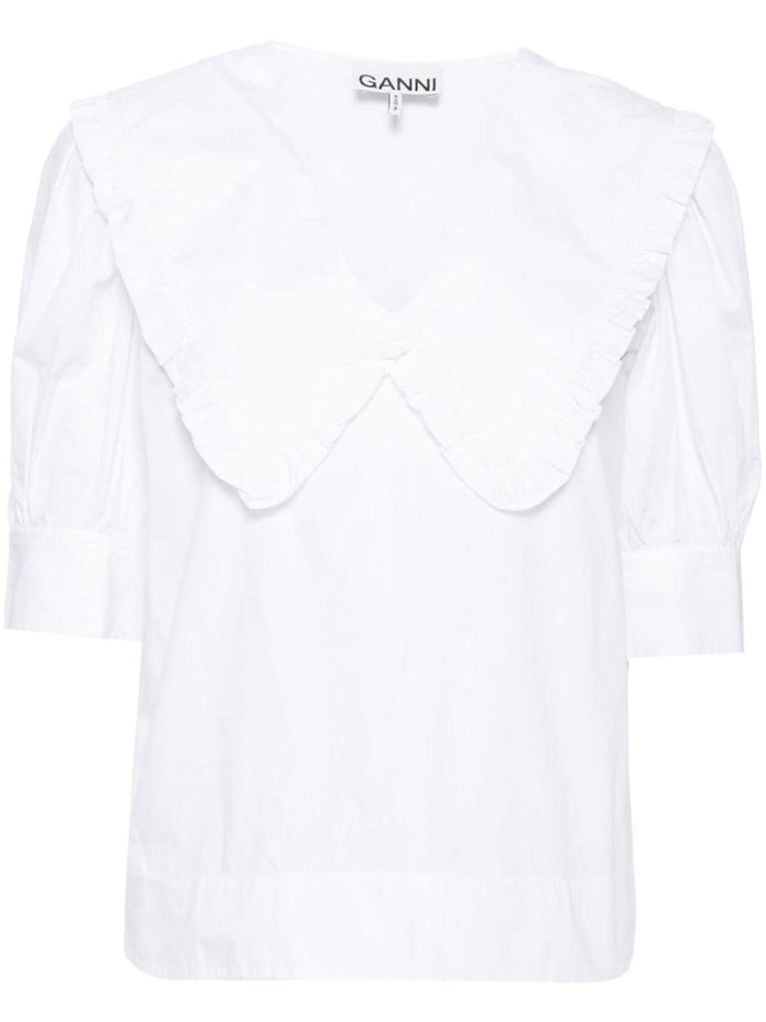 Ganni Shirts White Cotton