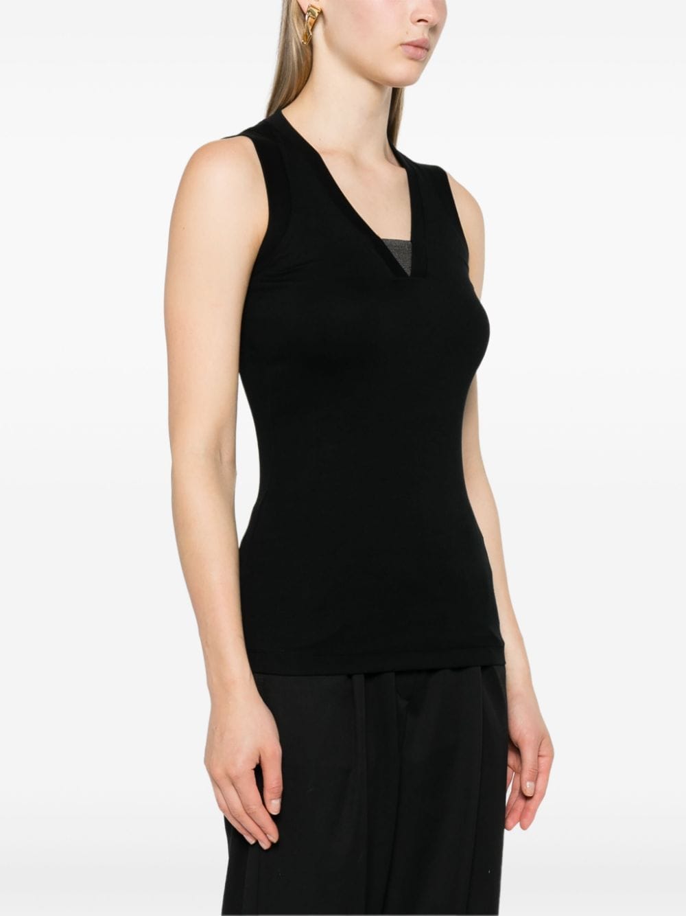 Brunello Cucinelli Top Nero Eco Brass