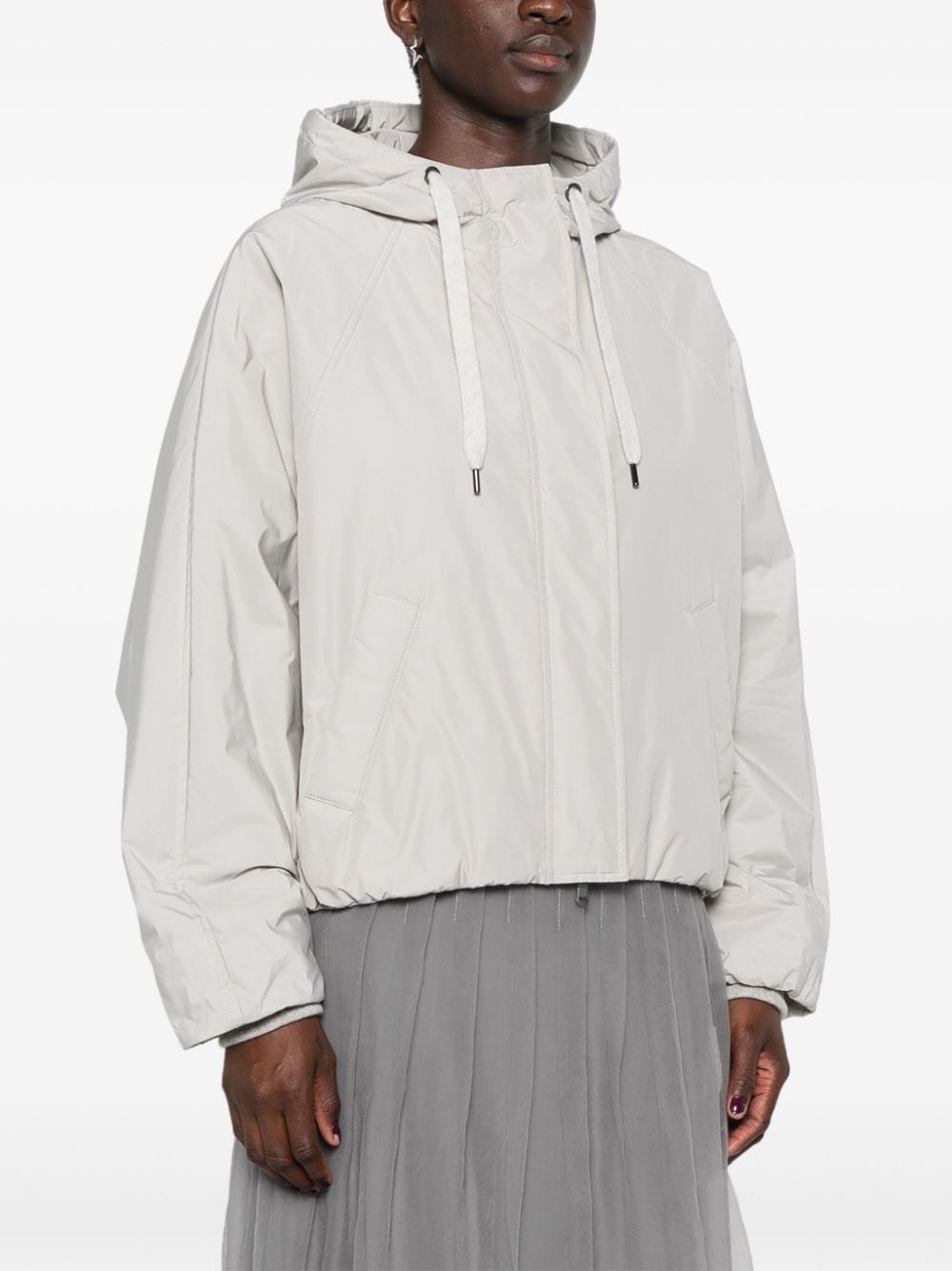 Brunello Cucinelli Coats Grigio Polyester Cotton