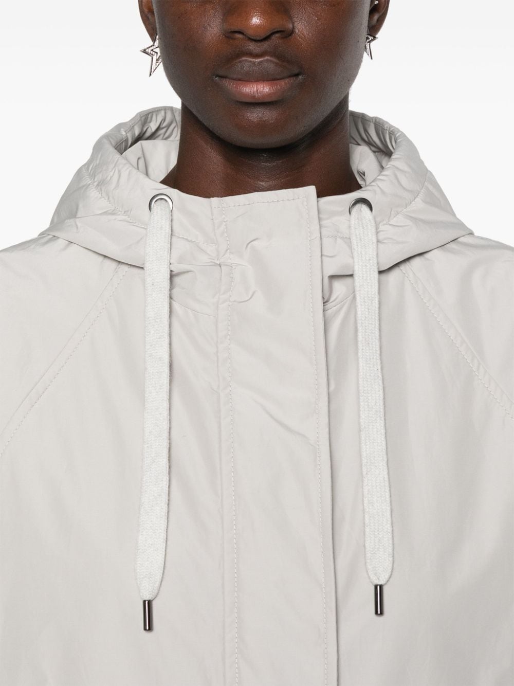 Brunello Cucinelli Coats Grigio Polyester Cotton