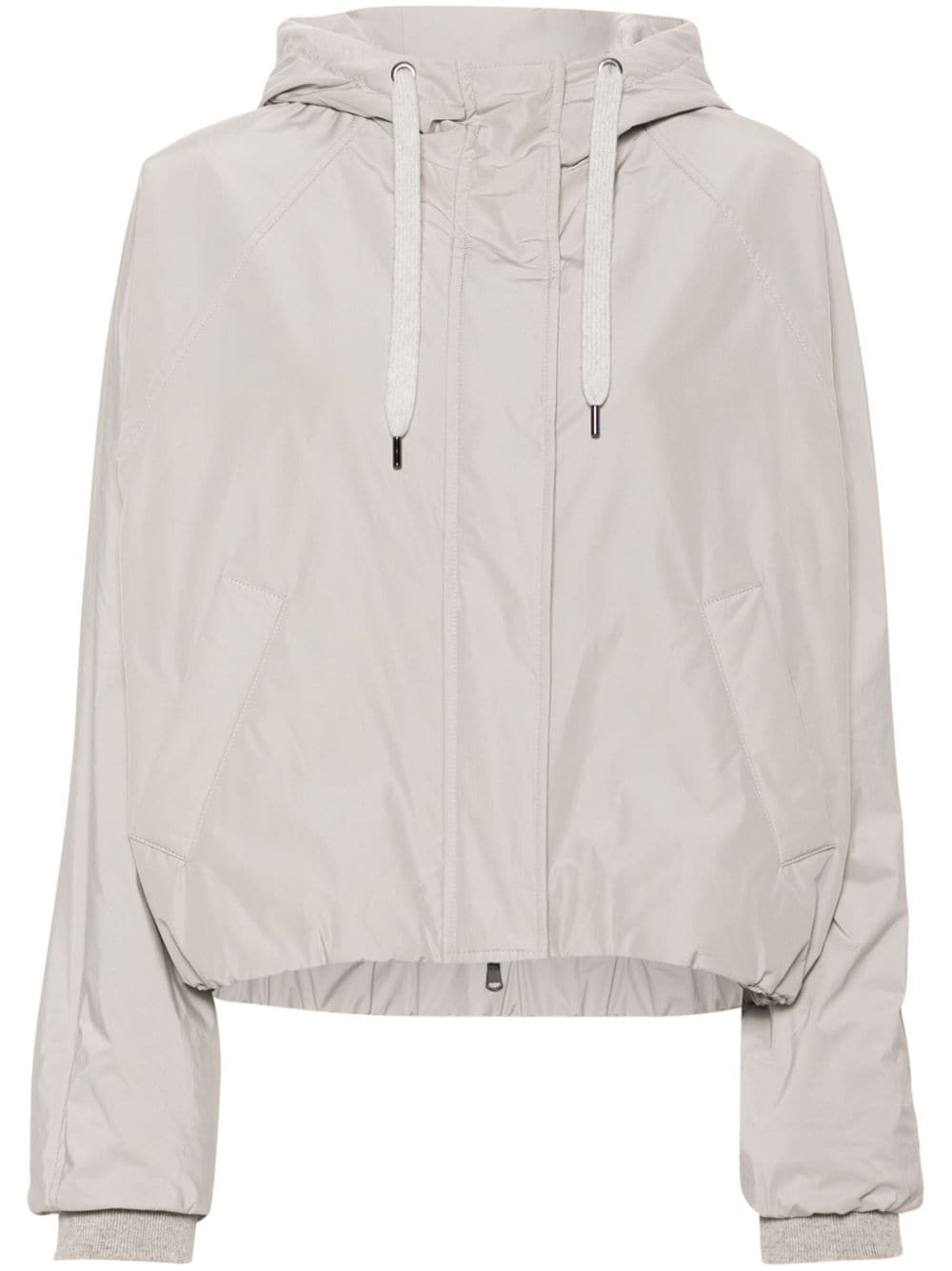 Brunello Cucinelli Coats Grigio Polyester Cotton