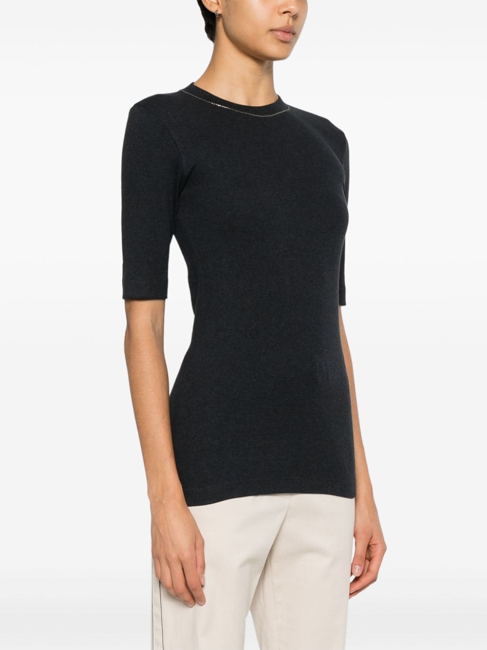 Brunello Cucinelli T-Shirts And Polos Grigio Scuro Brass