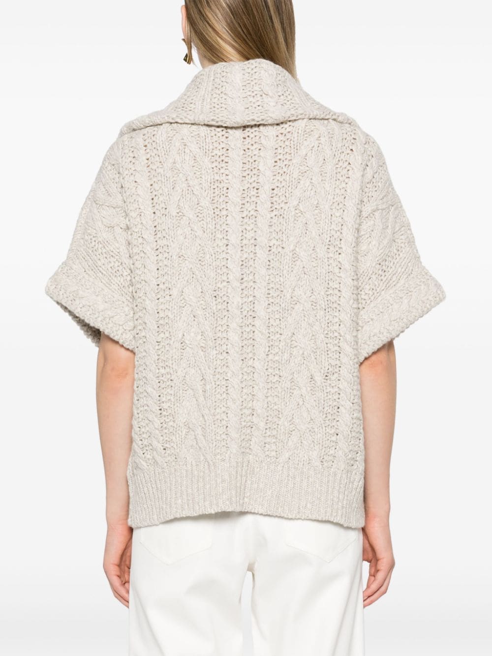 Brunello Cucinelli Sweaters Grigio Chiaro Leather