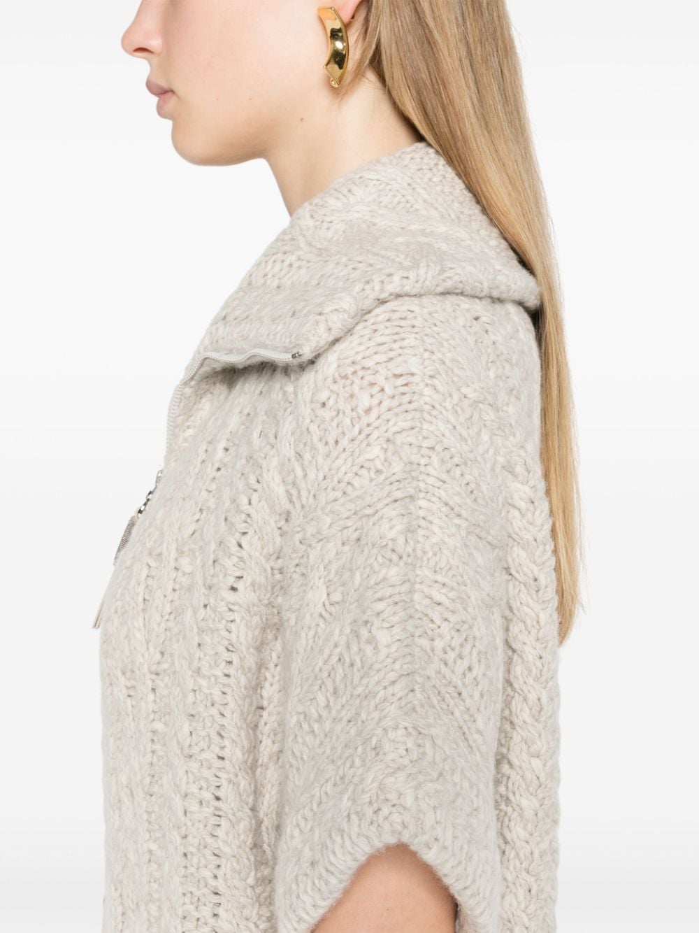Brunello Cucinelli Sweaters Grigio Chiaro Leather