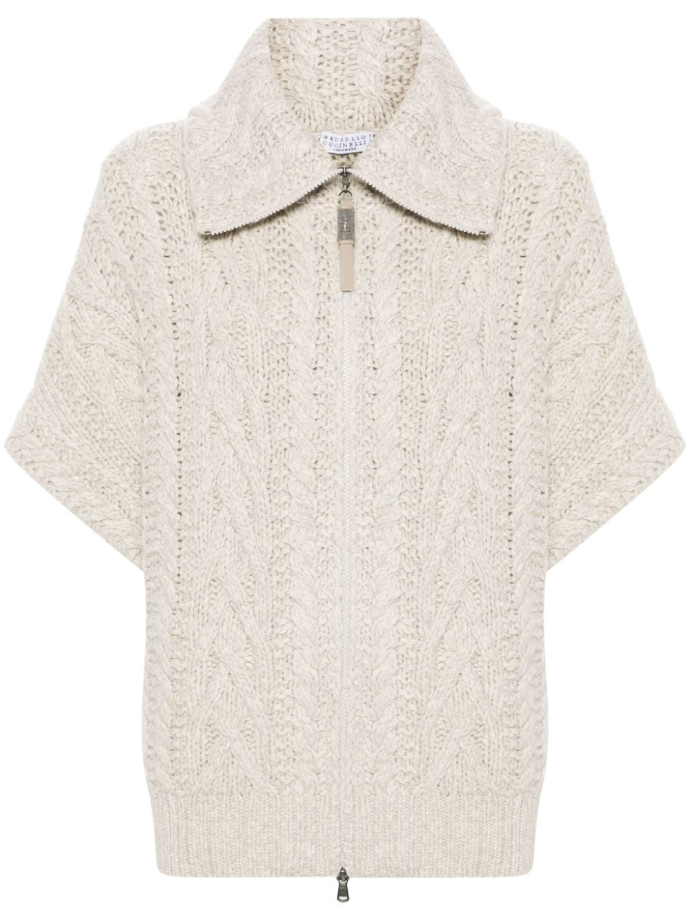 Brunello Cucinelli Sweaters Grigio Chiaro Leather