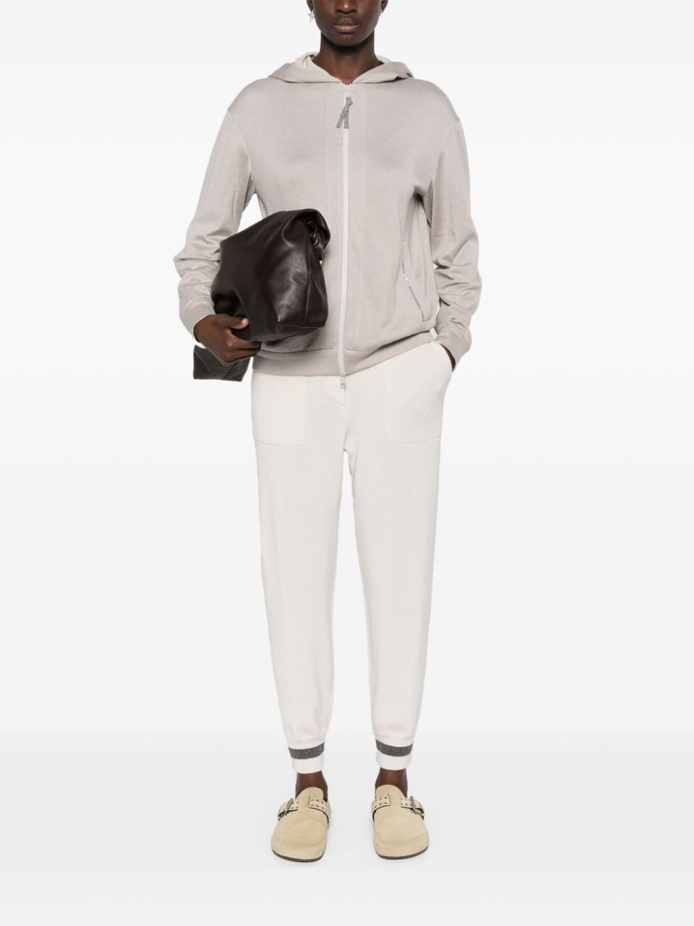 Brunello Cucinelli Trousers Bianco Wool