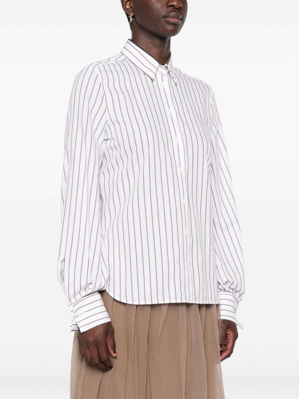Brunello Cucinelli Shirts Bianco Cotton