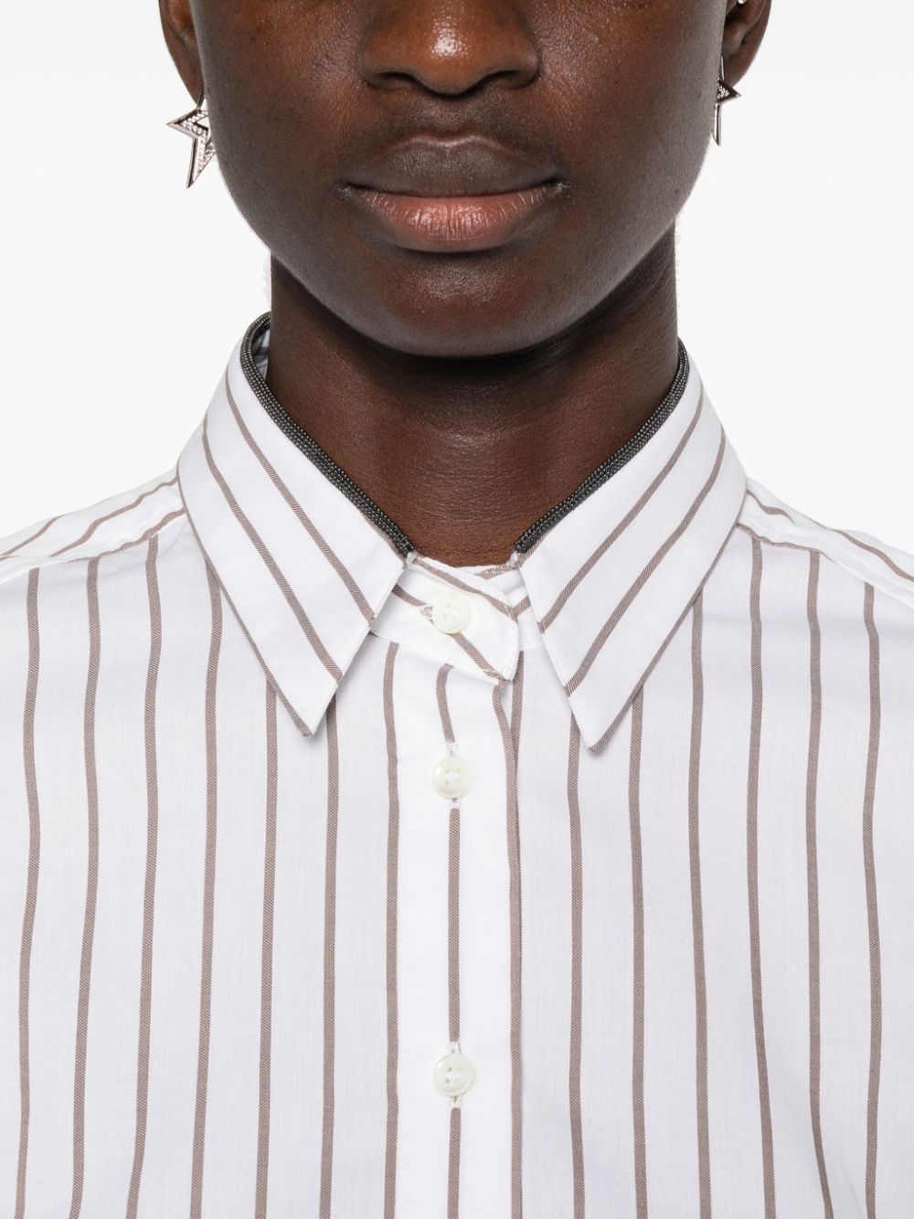 Brunello Cucinelli Shirts Bianco Cotton
