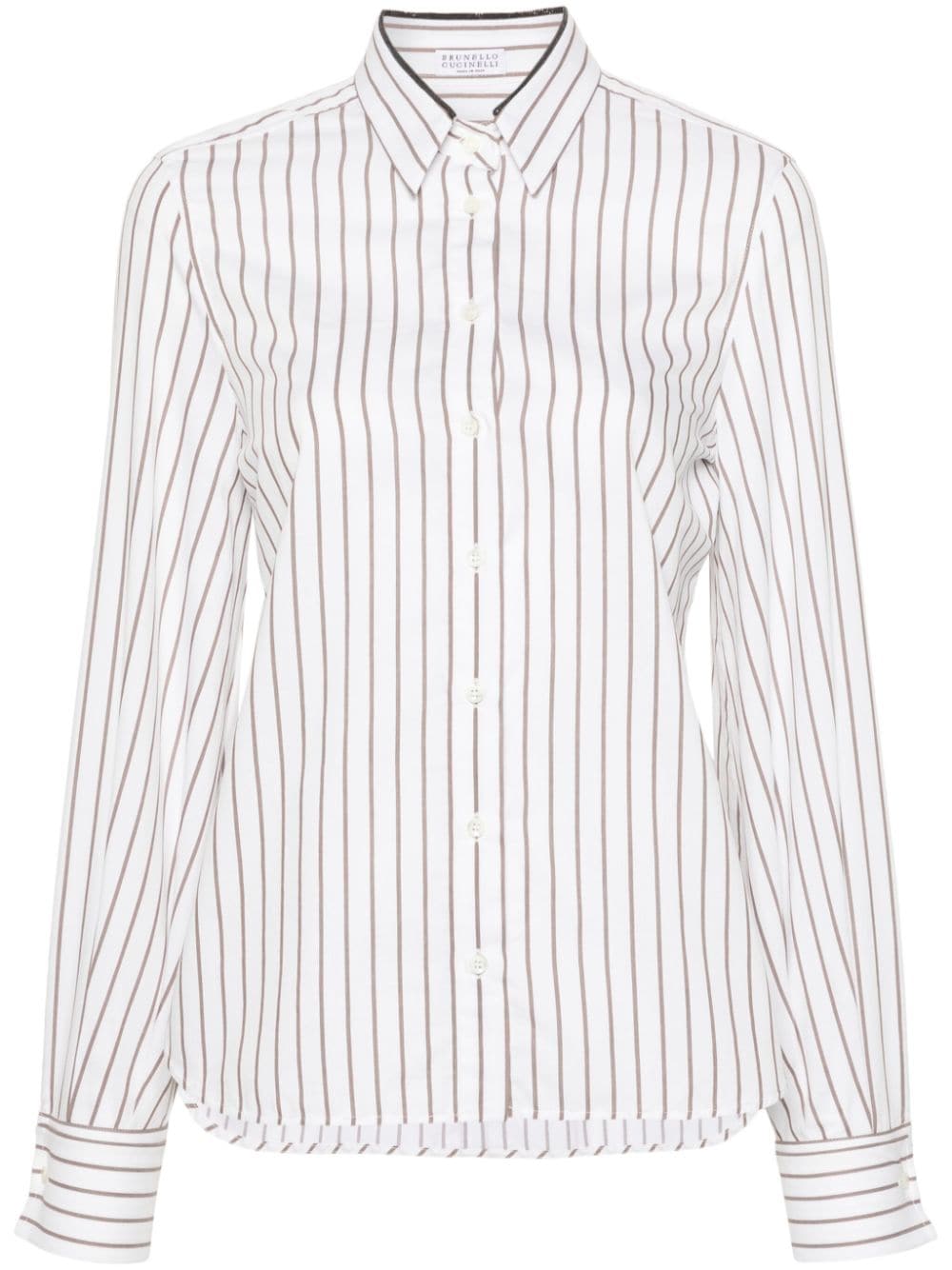Brunello Cucinelli Shirts Bianco Cotton