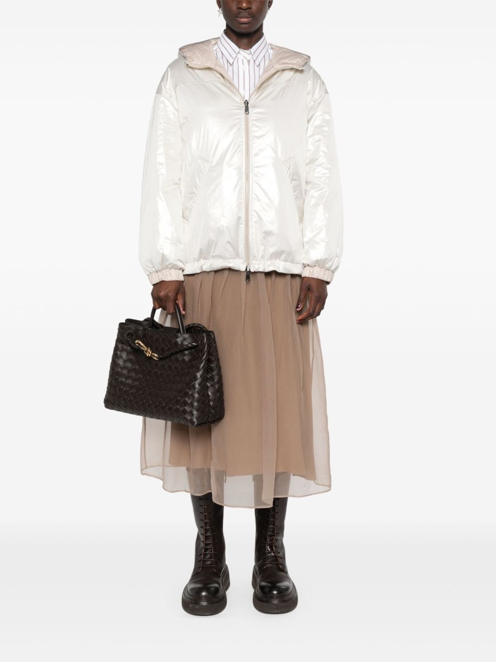 Brunello Cucinelli Skirts Marrone Acetate Silk