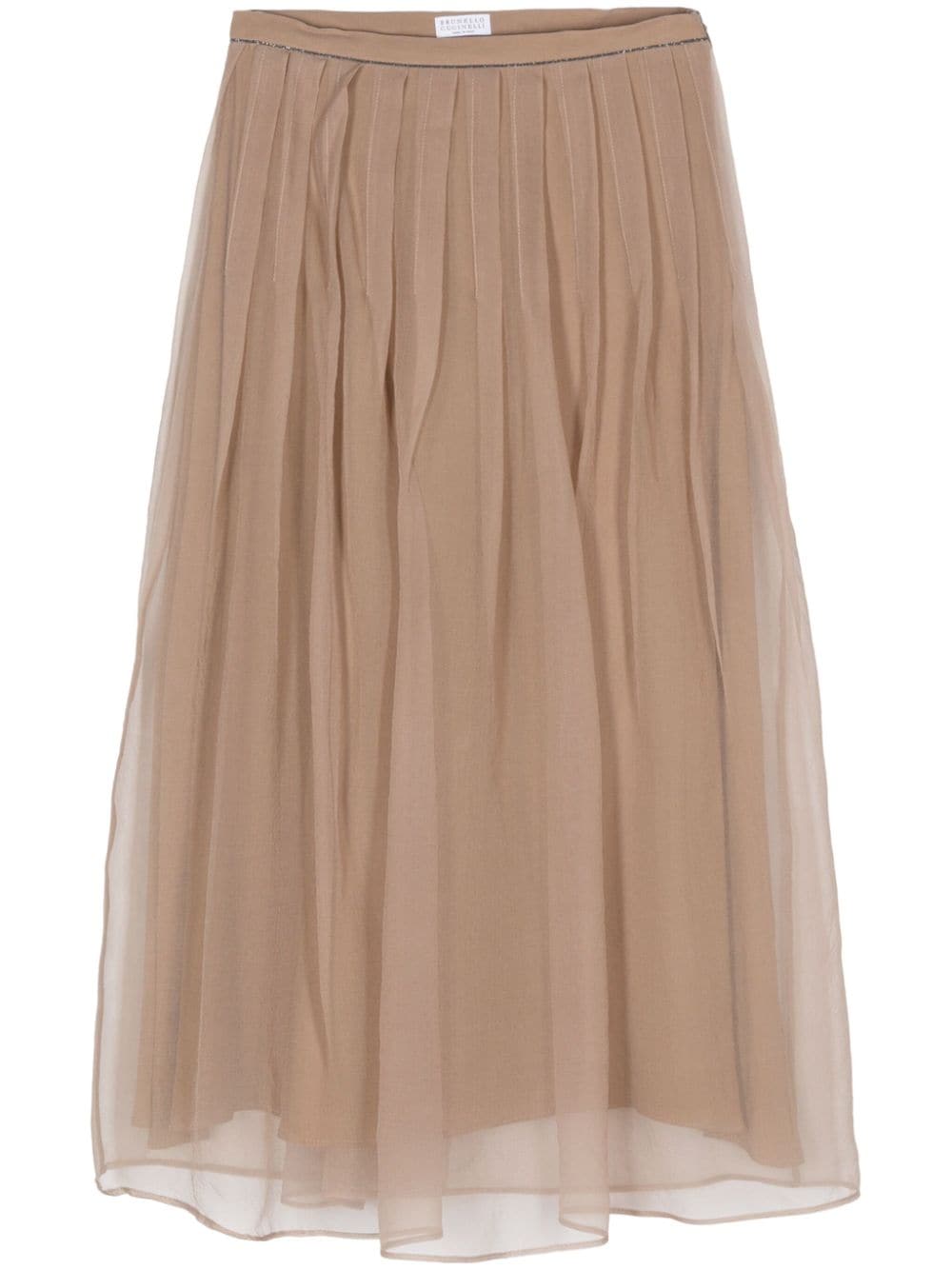 Brunello Cucinelli Skirts Marrone Acetate Silk