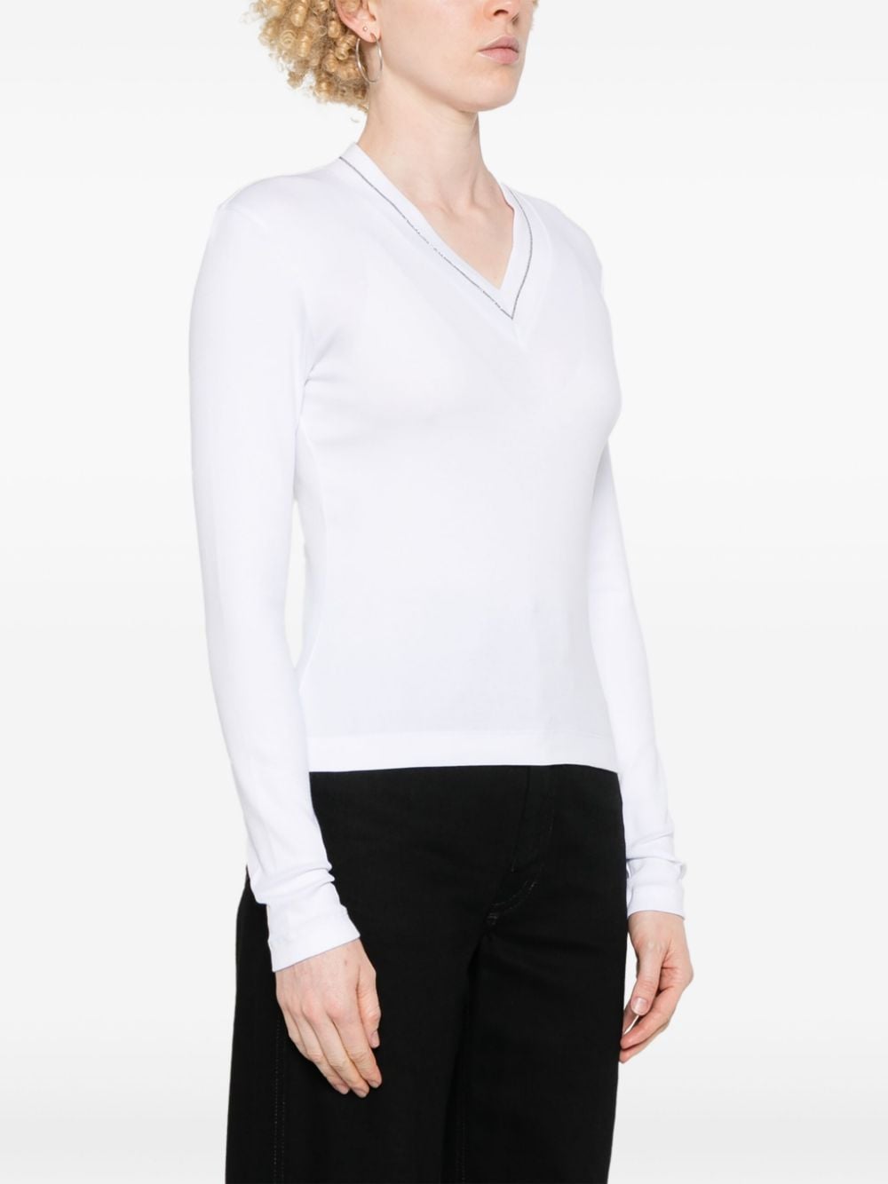 Brunello Cucinelli T-Shirts And Polos Bianco Cotton Elastane