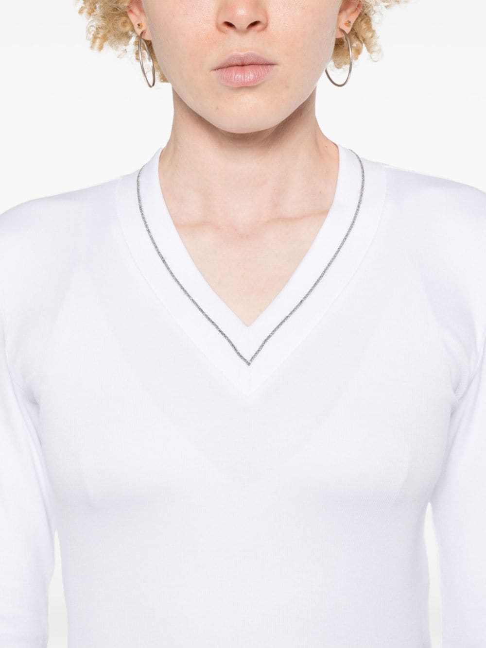 Brunello Cucinelli T-Shirts And Polos Bianco Cotton Elastane