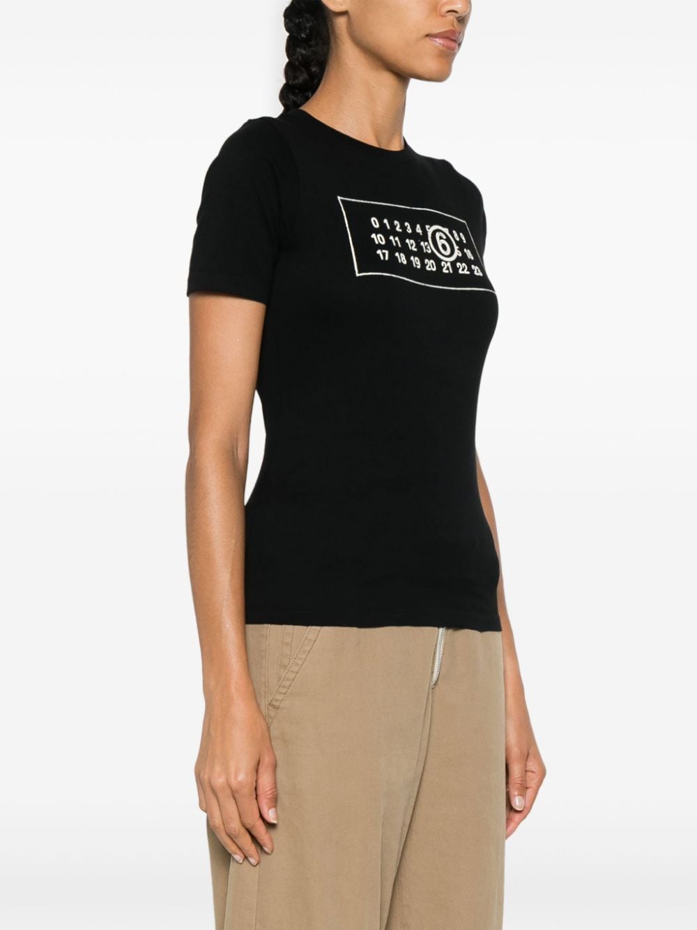 Mm6 Maison Margiela T-Shirts And Polos Black Cotton