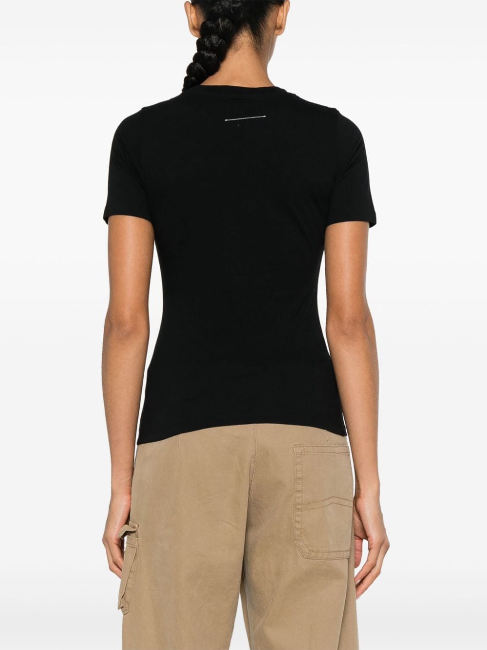 Mm6 Maison Margiela T-Shirts And Polos Black Cotton
