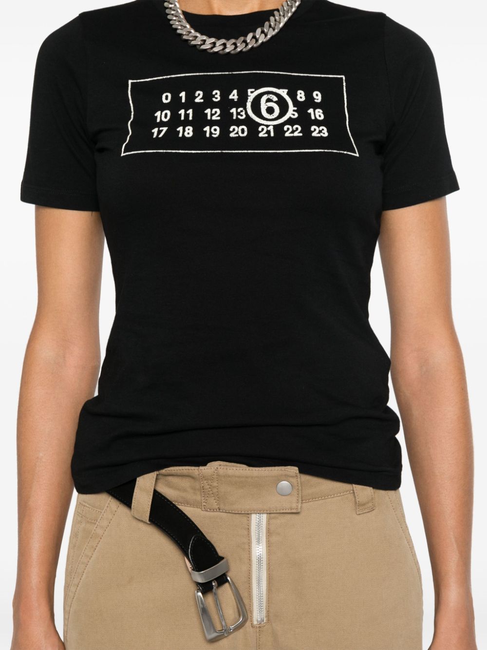 Mm6 Maison Margiela T-Shirts And Polos Black Cotton