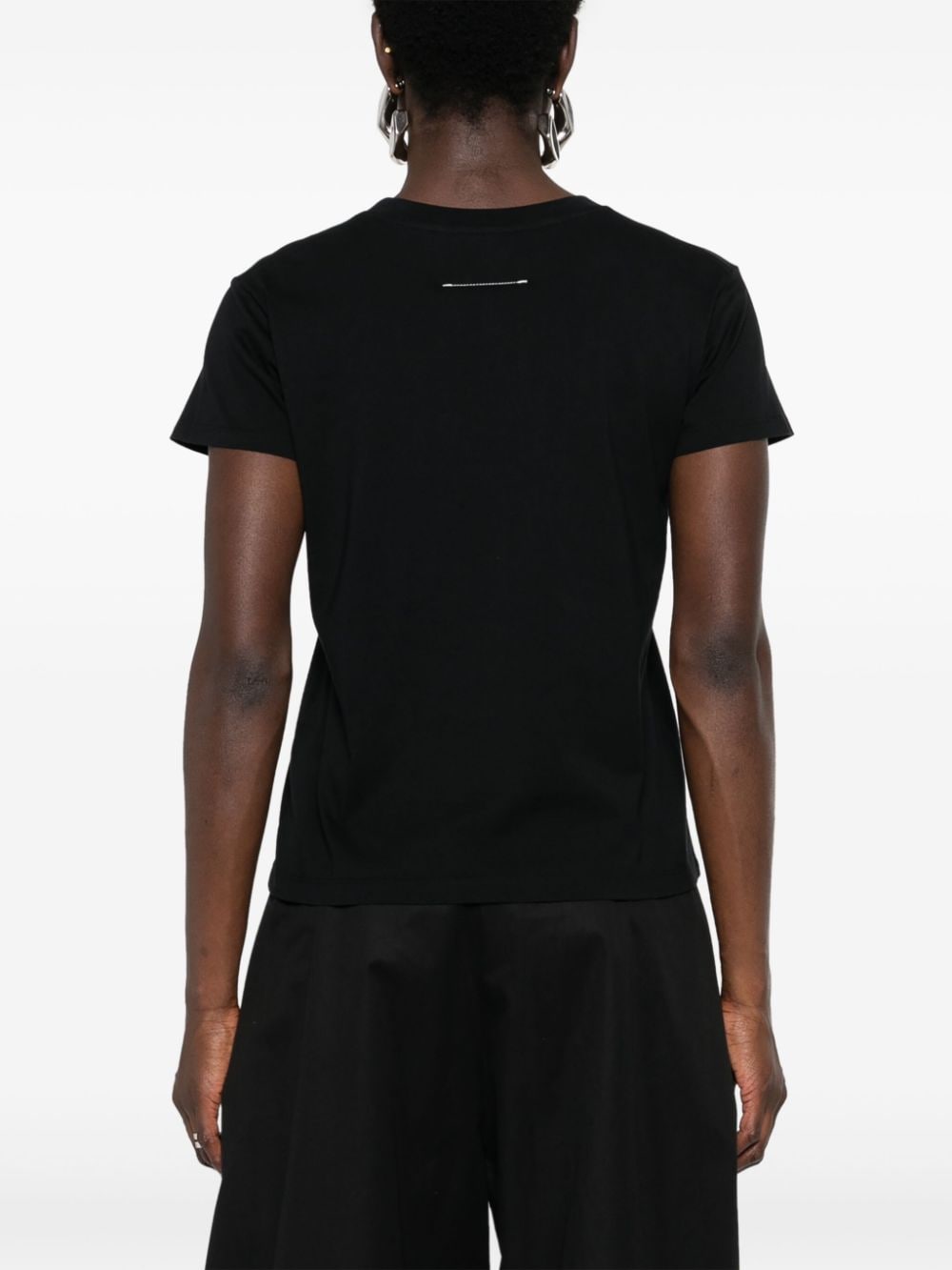 Mm6 Maison Margiela T-Shirts And Polos Black Cotton