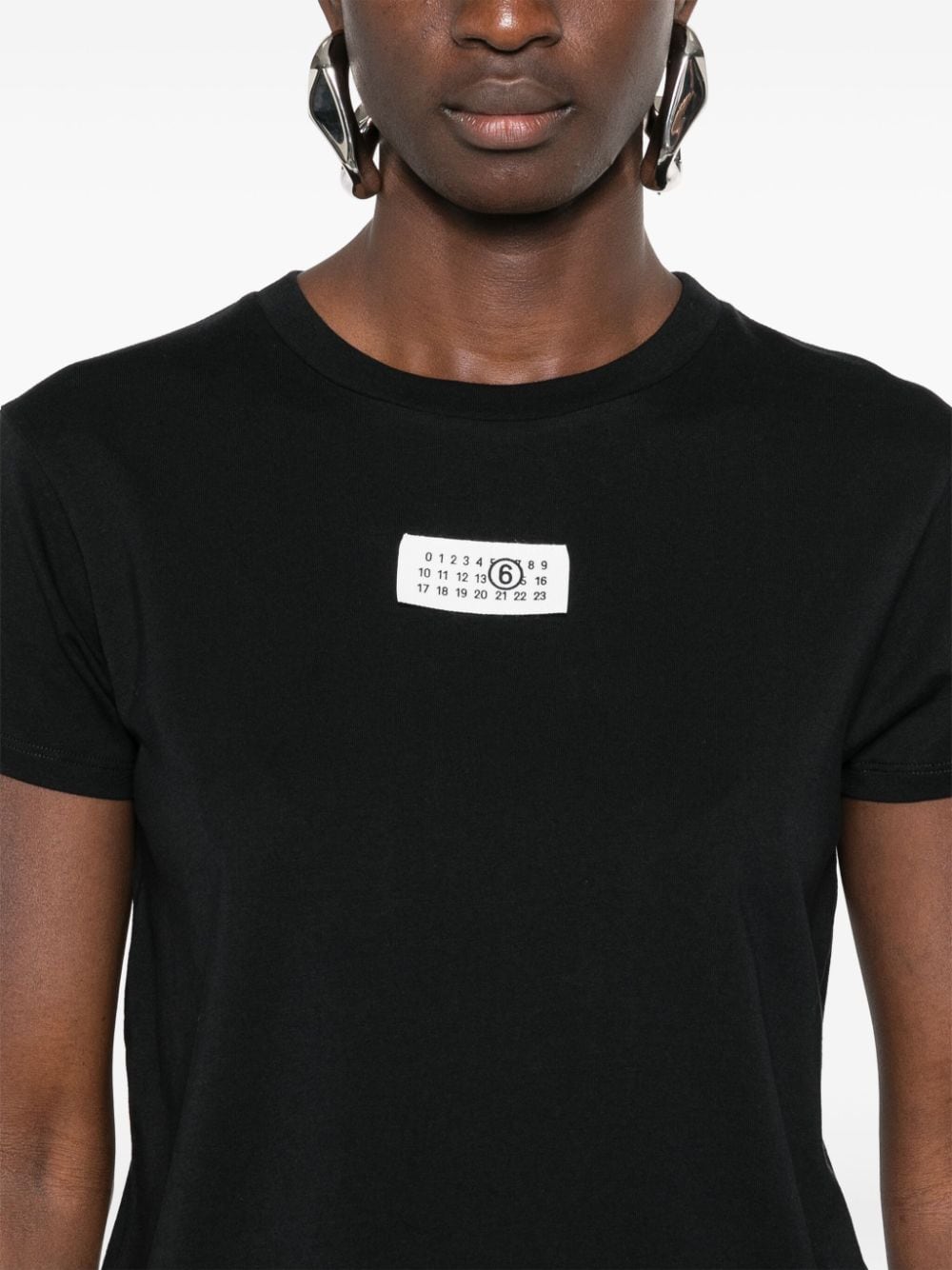 Mm6 Maison Margiela T-Shirts And Polos Black Cotton