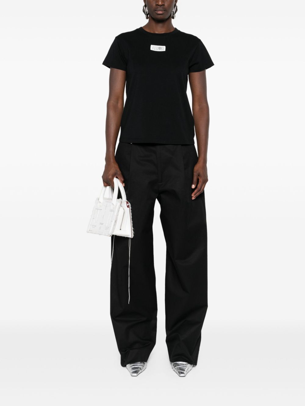 Mm6 Maison Margiela T-Shirts And Polos Black Cotton