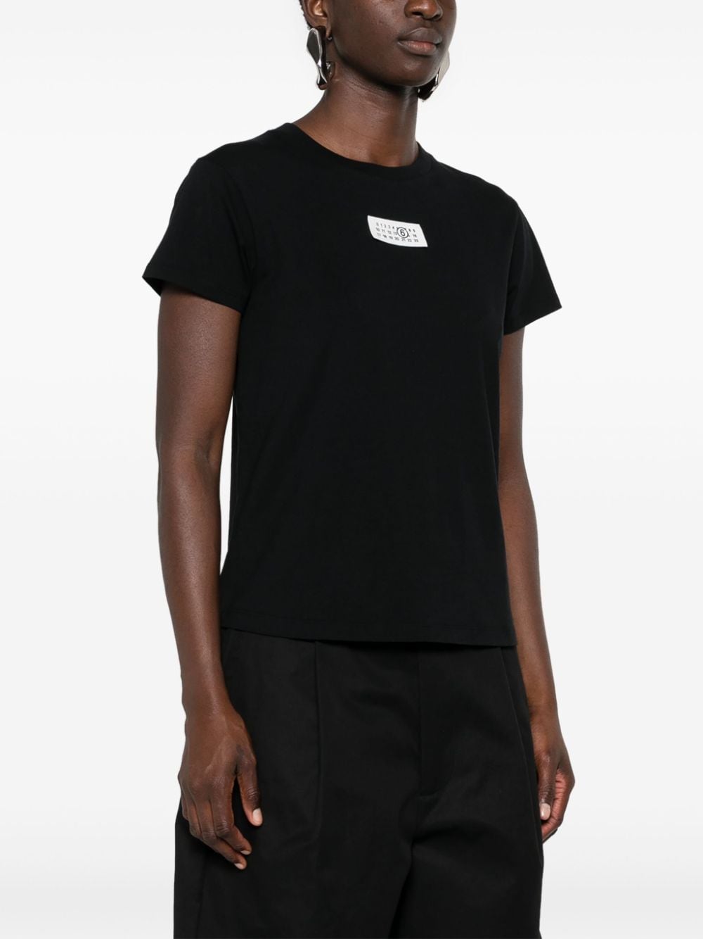 Mm6 Maison Margiela T-Shirts And Polos Black Cotton