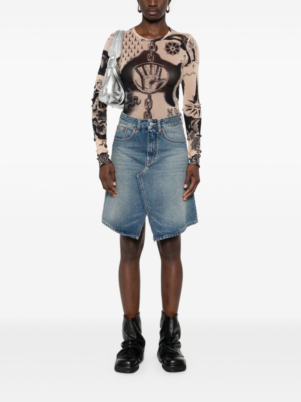 Mm6 Maison Margiela Skirts Clear Blue Cotton