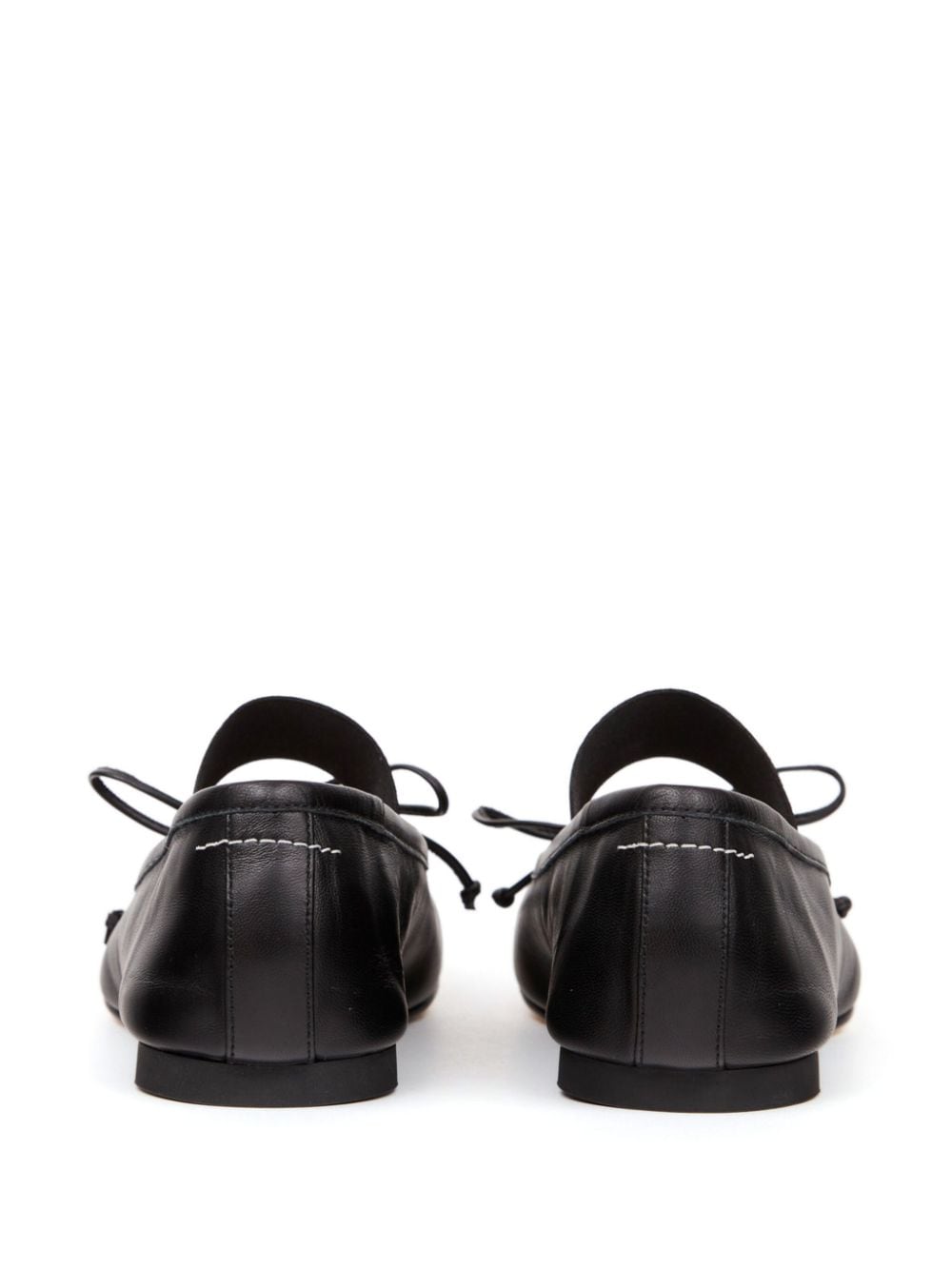 Mm6 Maison Margiela Flat Shoes Black Sheepskin