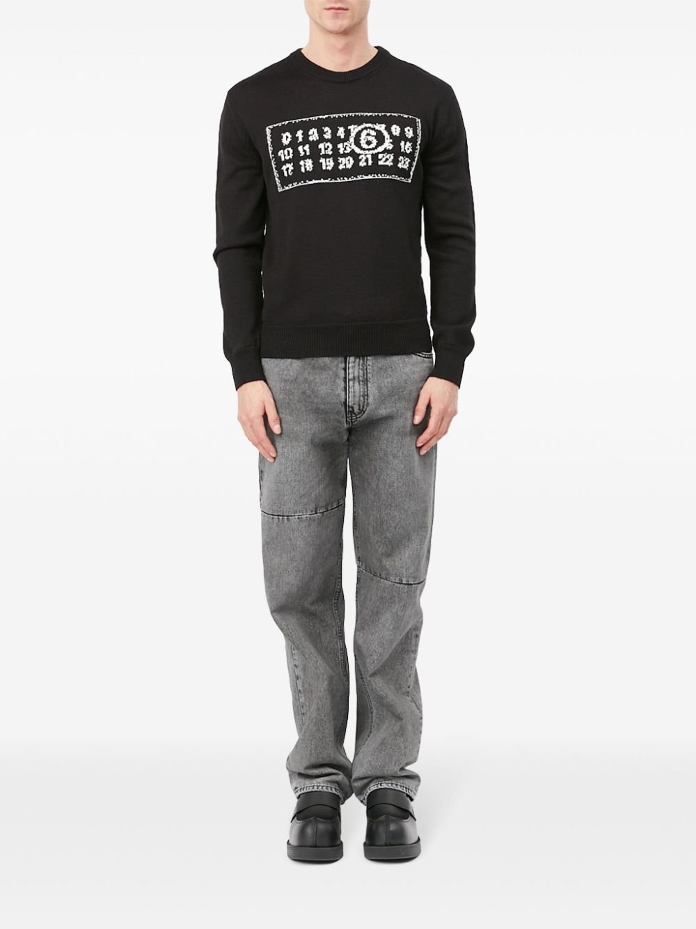 Mm6 Maison Margiela Sweaters Black Virgin Wool Acrylic