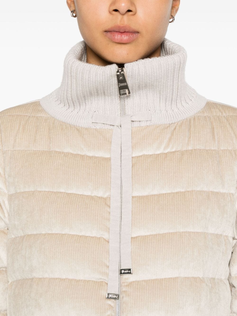 Herno Coats Beige Viscose