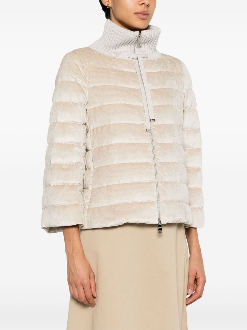 Herno Coats Beige Viscose