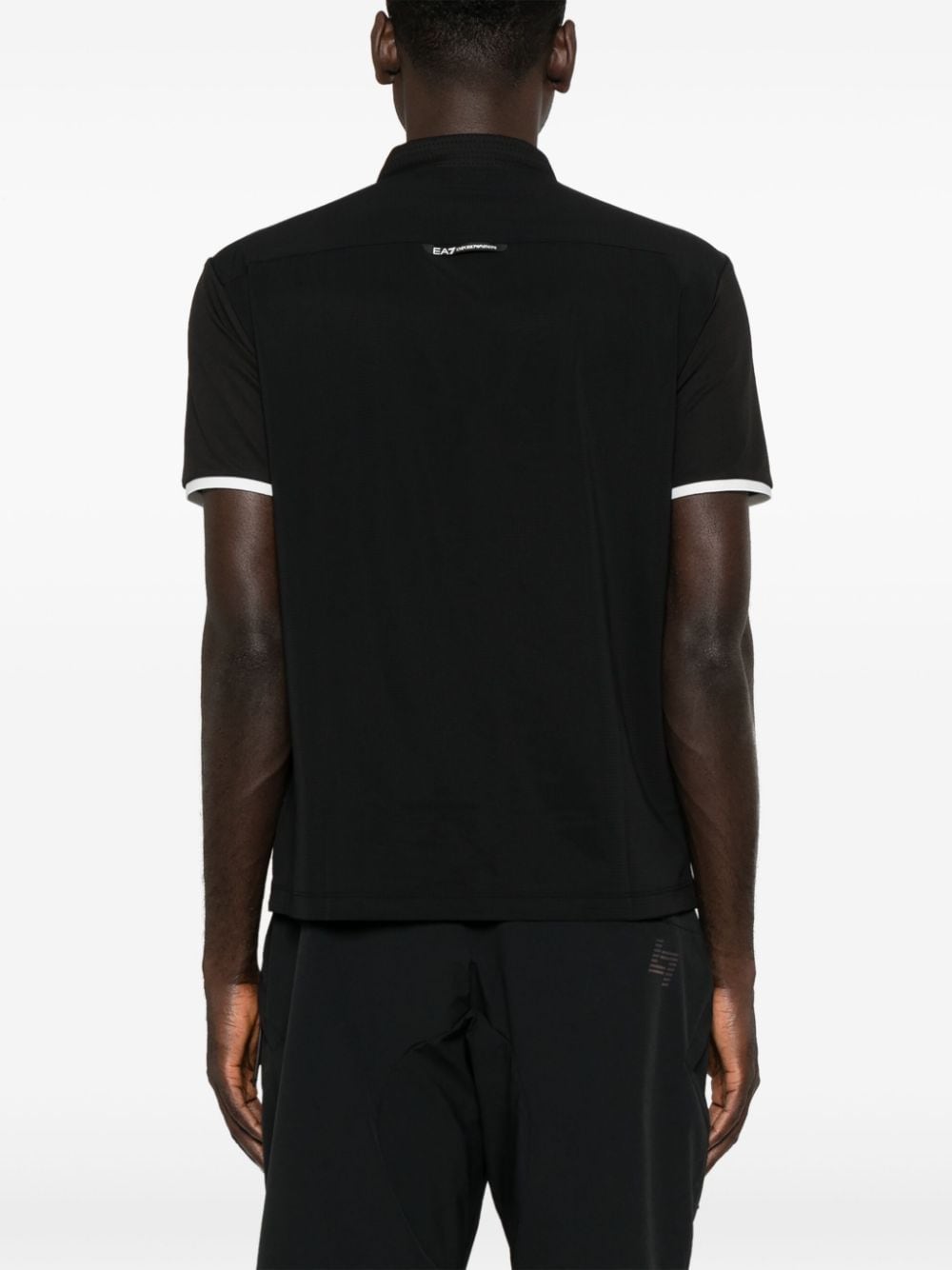 Ea7 T-Shirts And Polos Nero Polyester Elastane