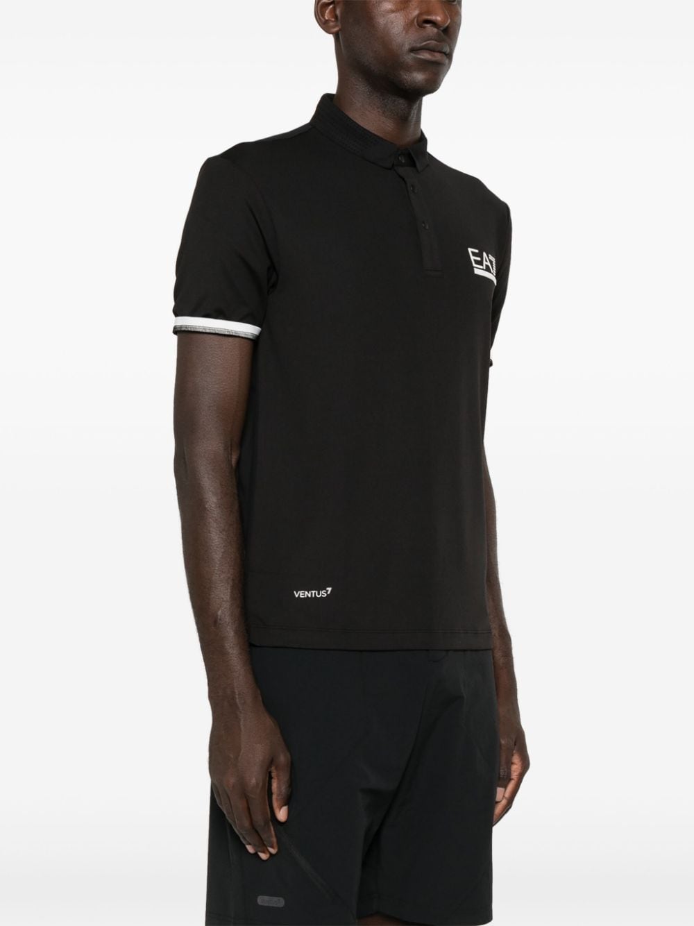 Ea7 T-Shirts And Polos Nero Polyester Elastane