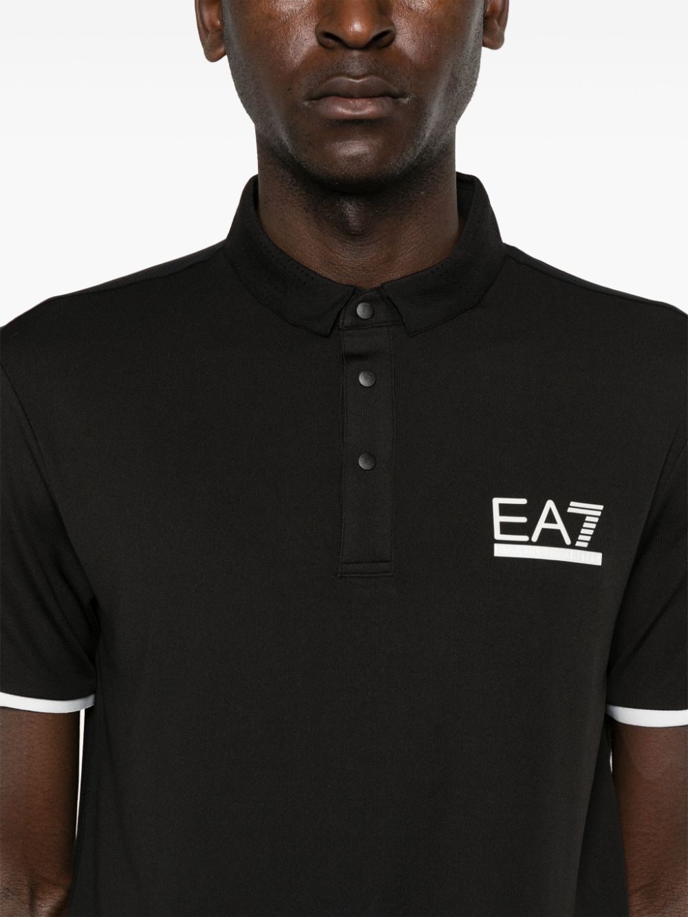 Ea7 T-Shirts And Polos Nero Polyester Elastane