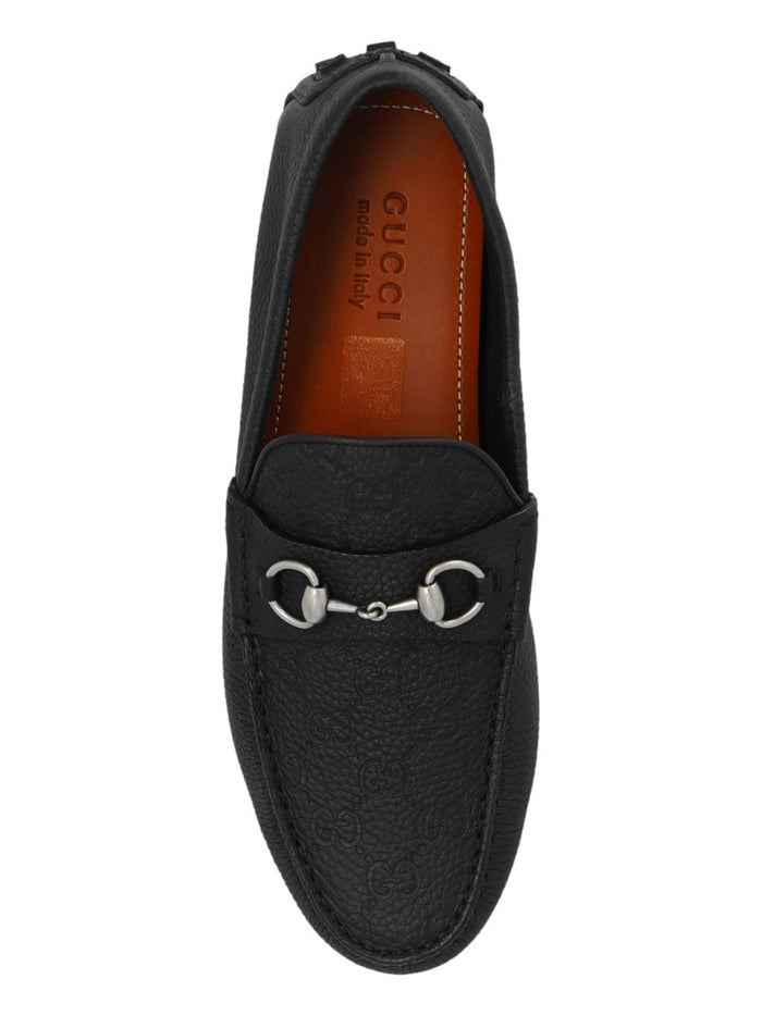Gucci Flat Shoes Black Leatehr