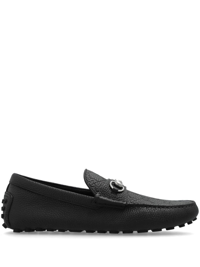 Gucci Flat Shoes Black Leatehr