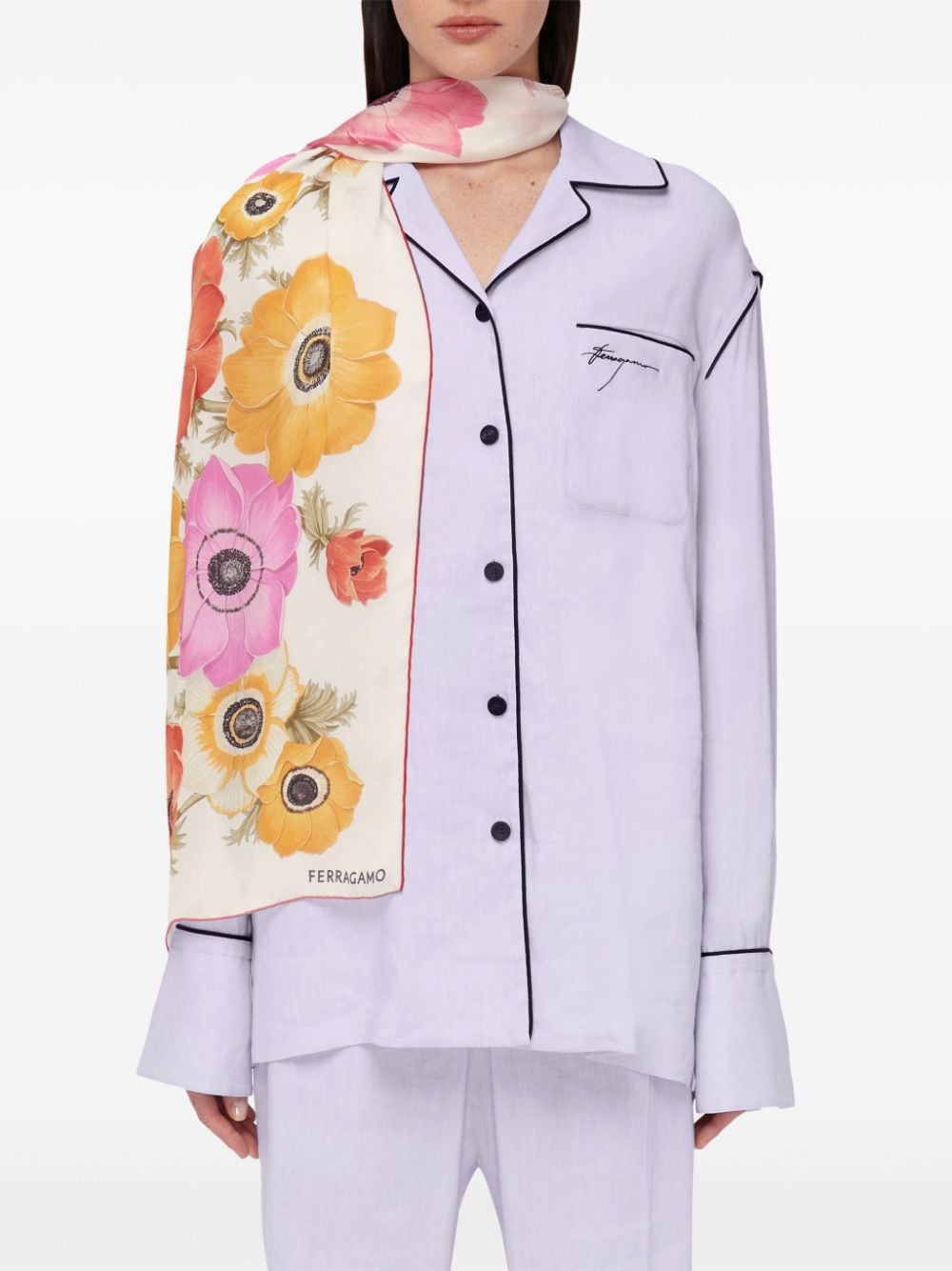 Ferragamo Scarfs White Silk