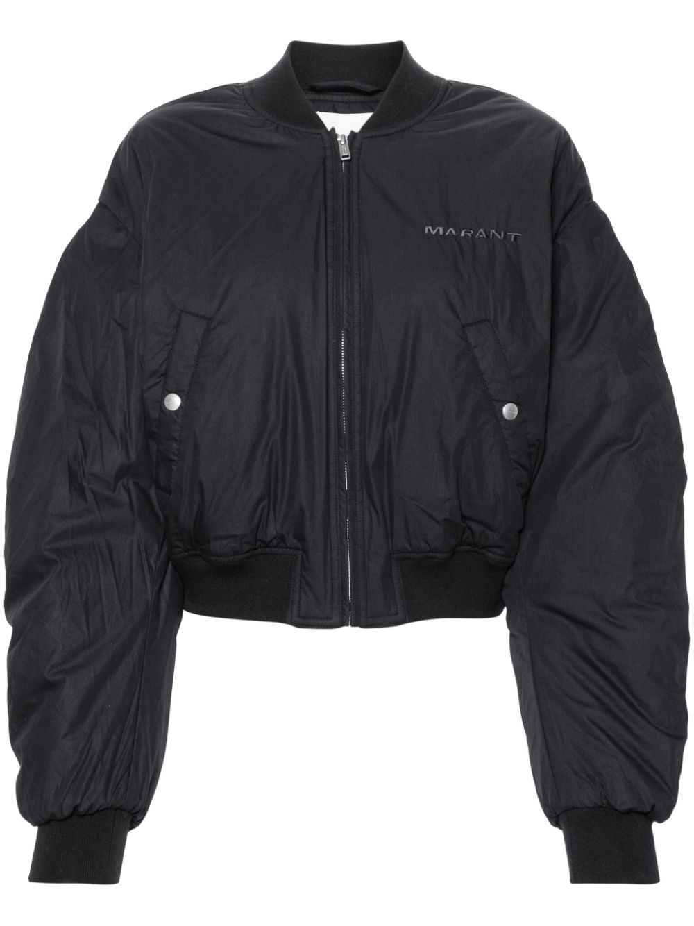 Marant Etoile Coats Black Cotton Polyamide