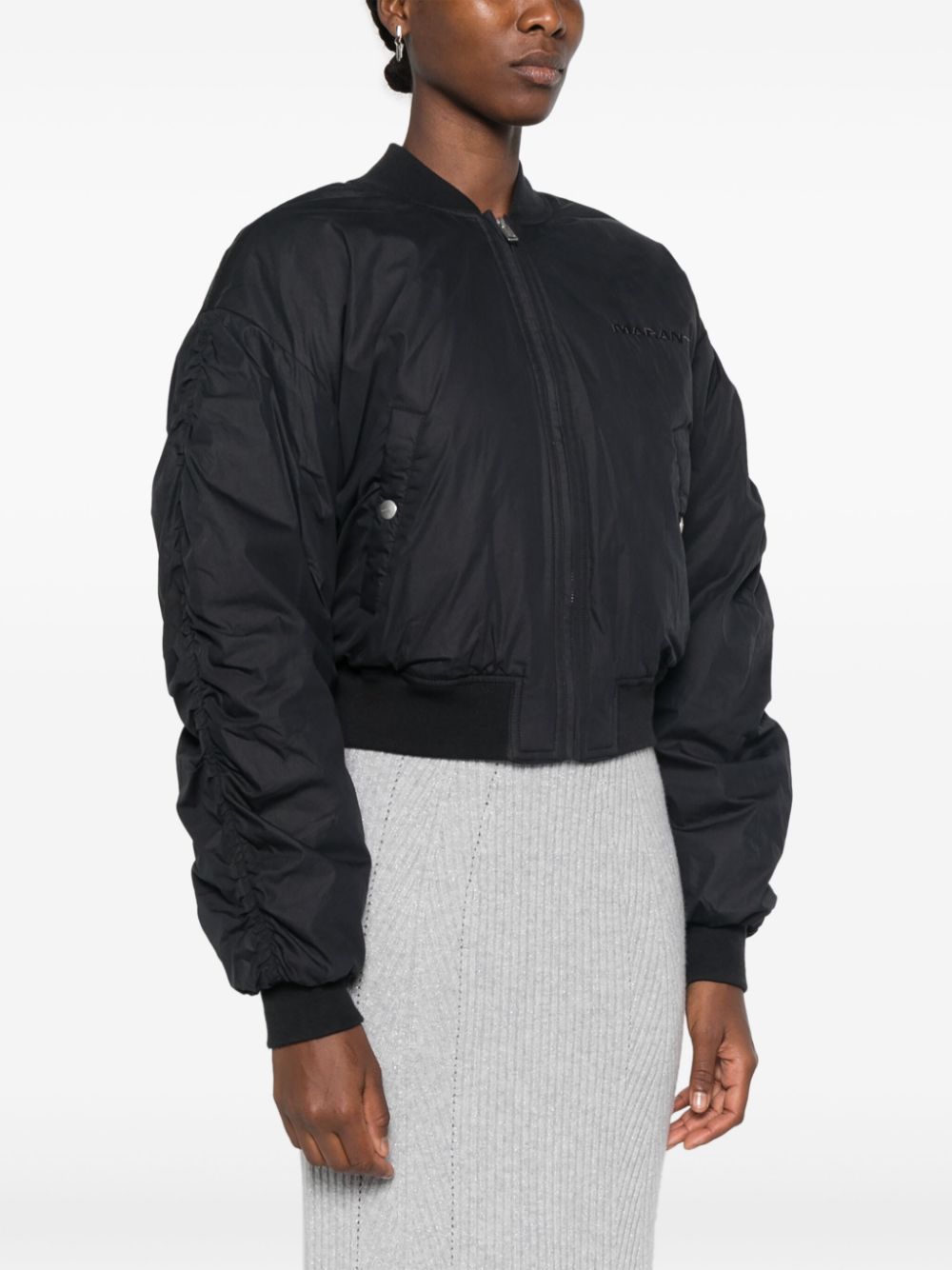 Marant Etoile Coats Black Cotton Polyamide