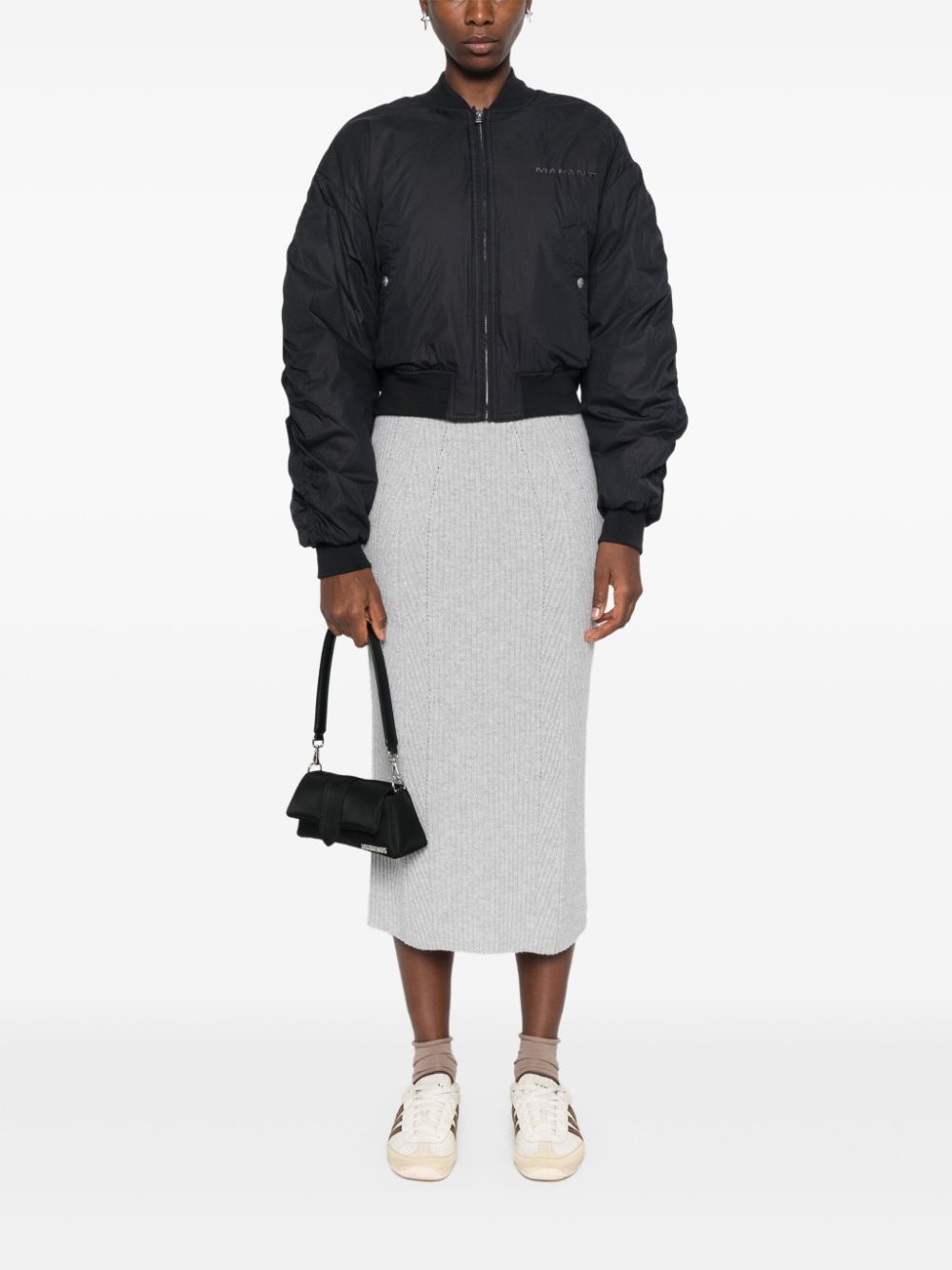Marant Etoile Coats Black Cotton Polyamide