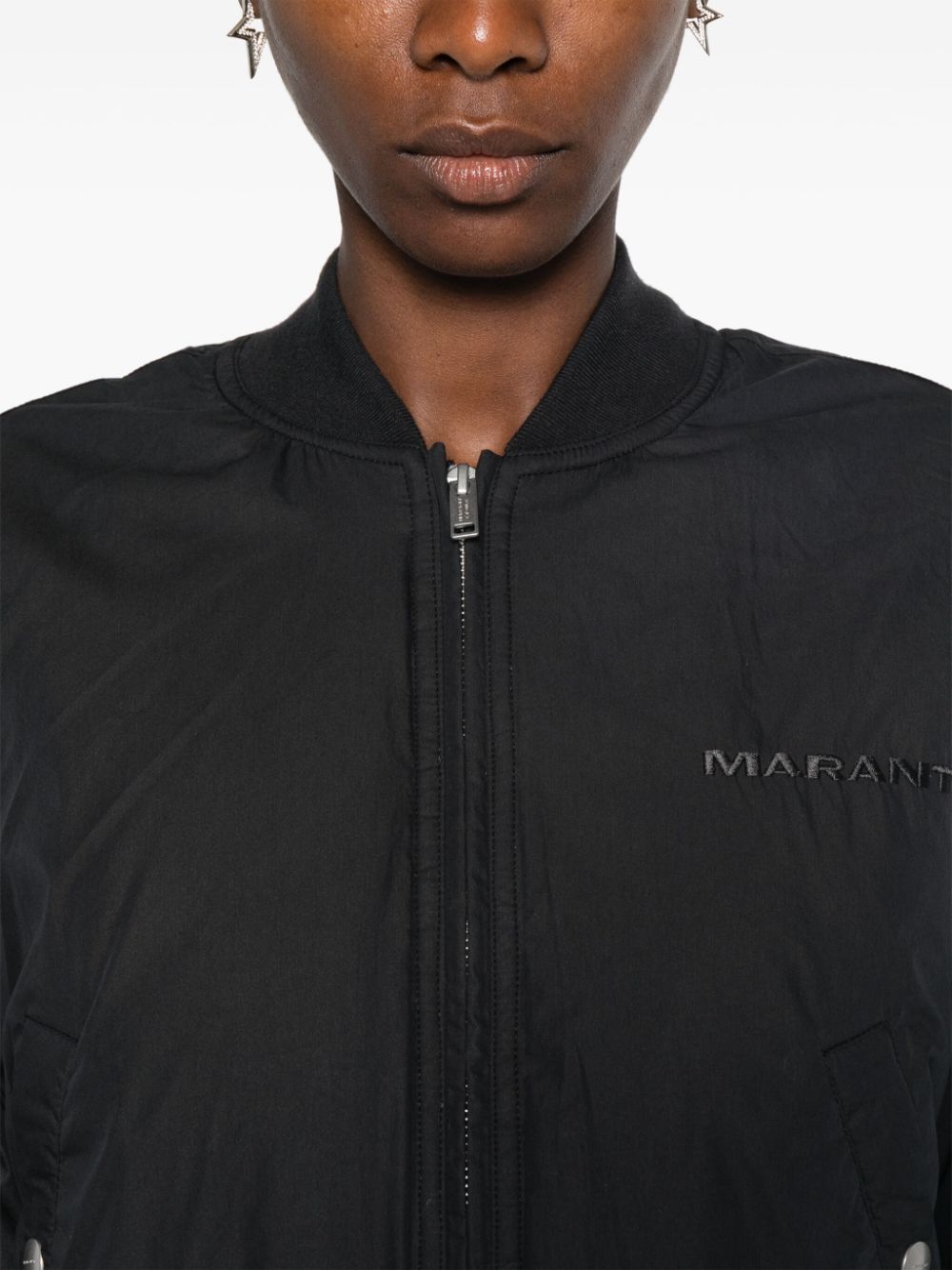 Marant Etoile Coats Black Cotton Polyamide