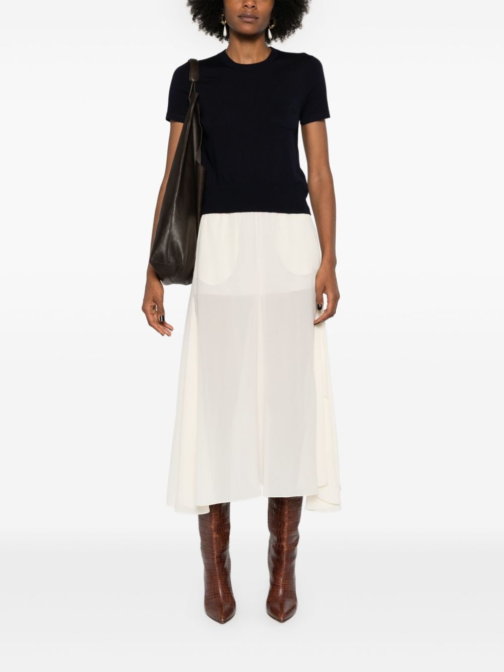 Chloè Sweaters Blue Wool Polyamide Elastane