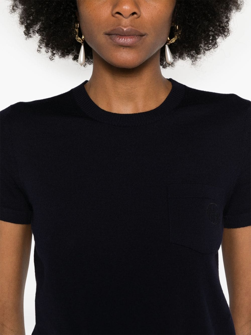 Chloè Sweaters Blue Wool Polyamide Elastane