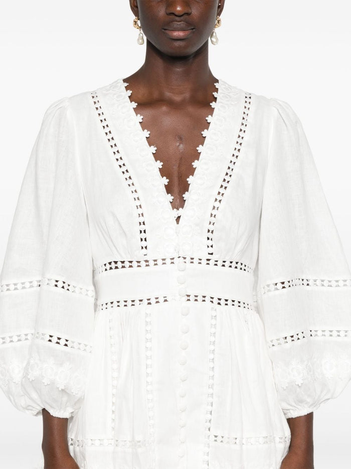Zimmermann Dresses White Outer: Linen/flax
