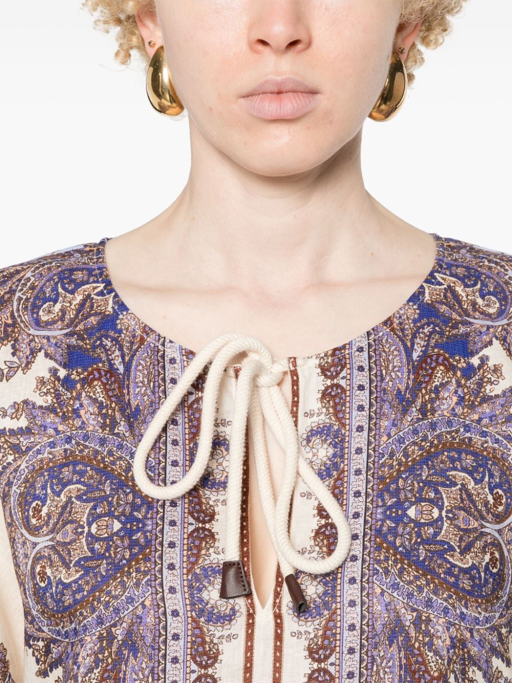 Zimmermann Dresses Purple Linen/flax